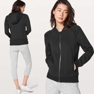Lululemon Cool & Collected Jacket Women’s Black Size 2 Sweatshirt